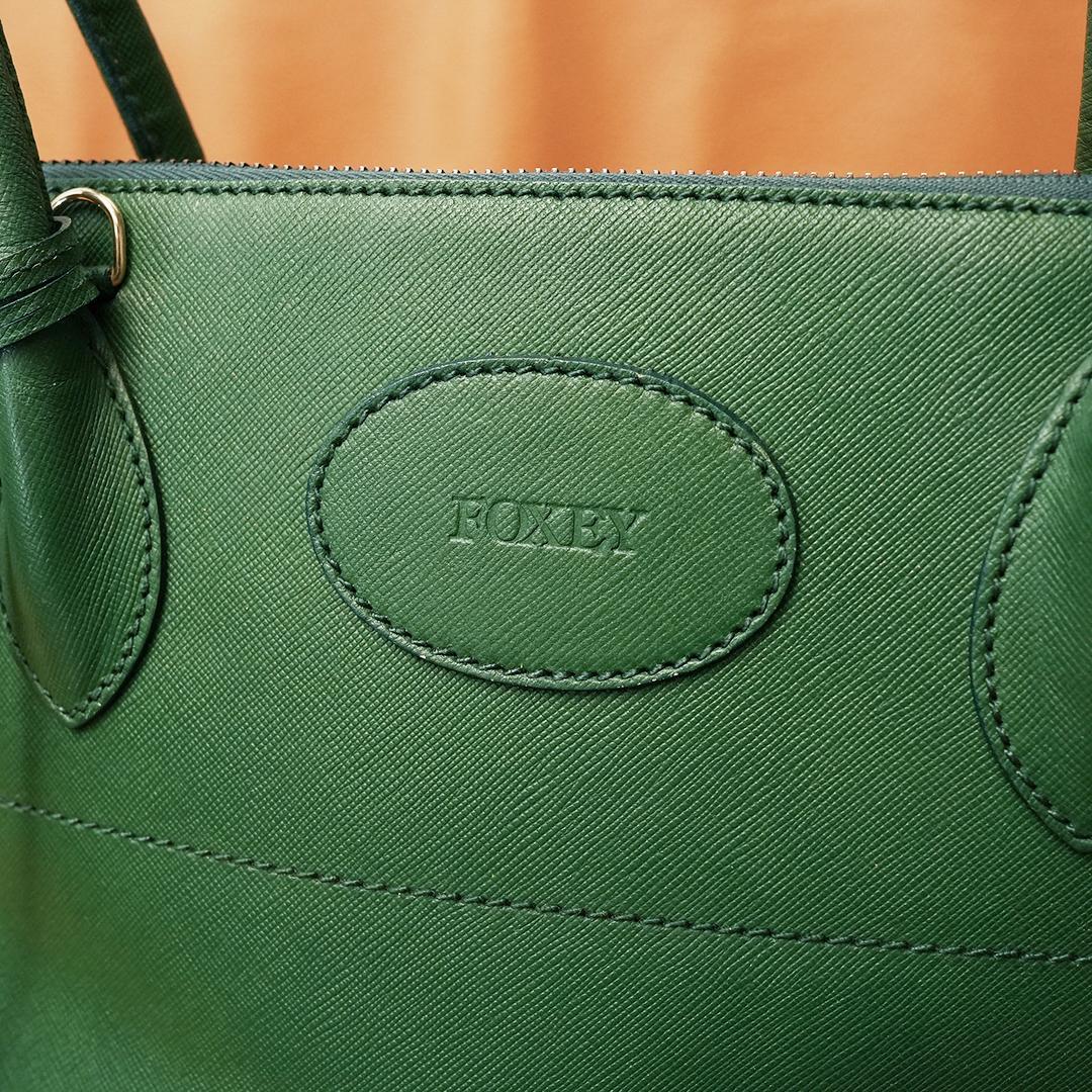 MADE IN ITALY　FOXEY　ハンドバッグ　グリーン　マカロン