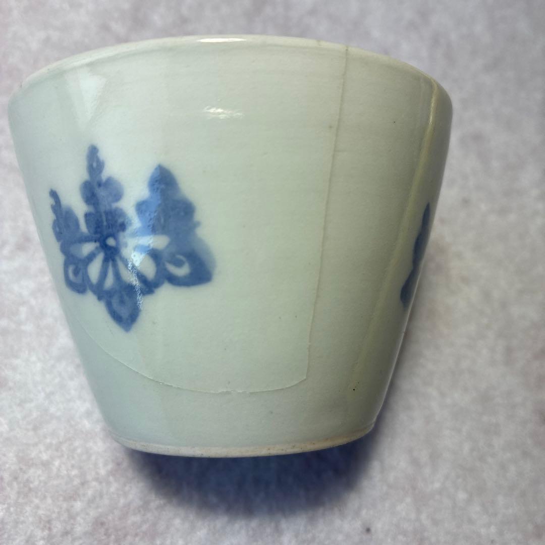 古伊万里　蒟蒻印判　桐　蕎麦猪口