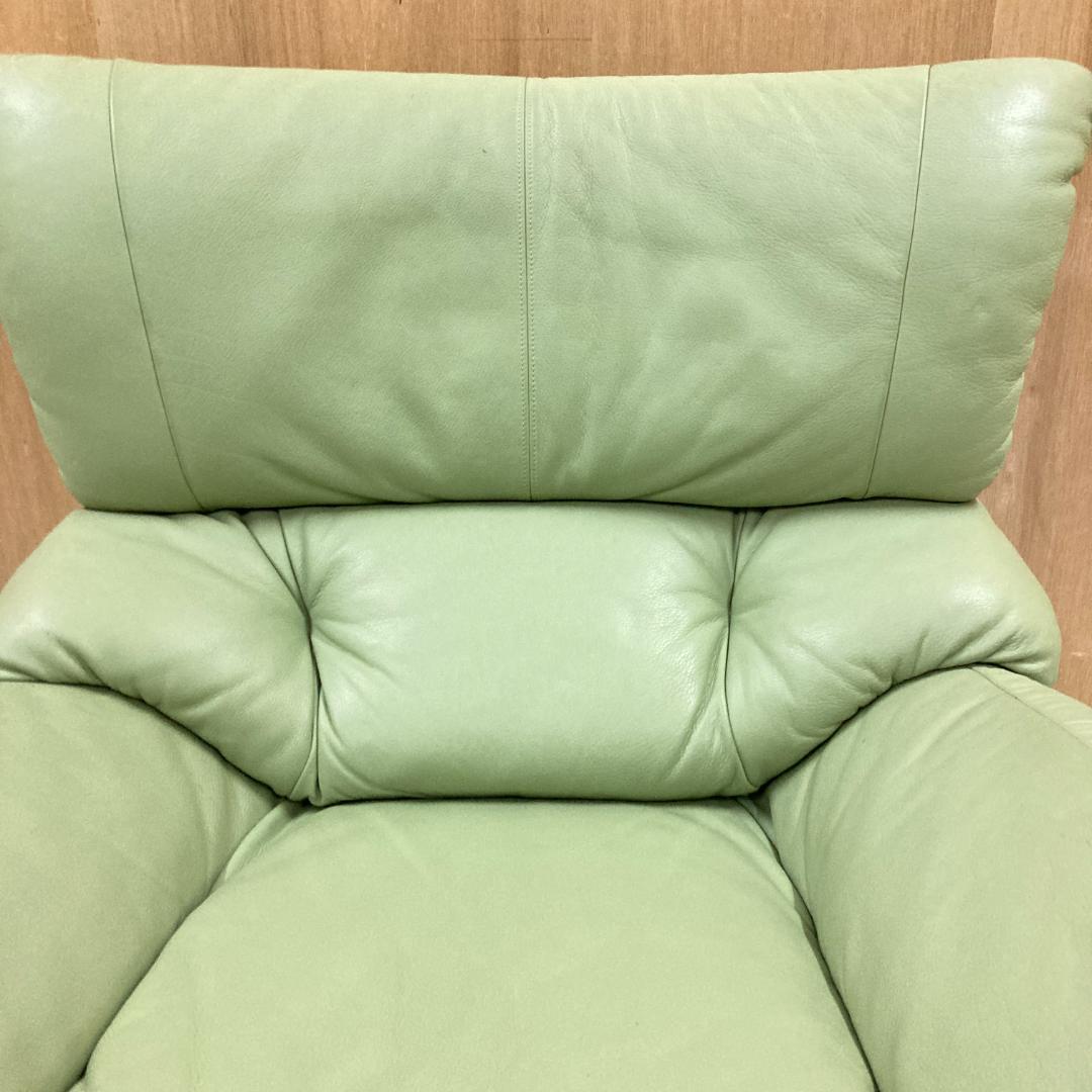 【カリモク】一人掛けソファ　回転式　1Pソファ　本革