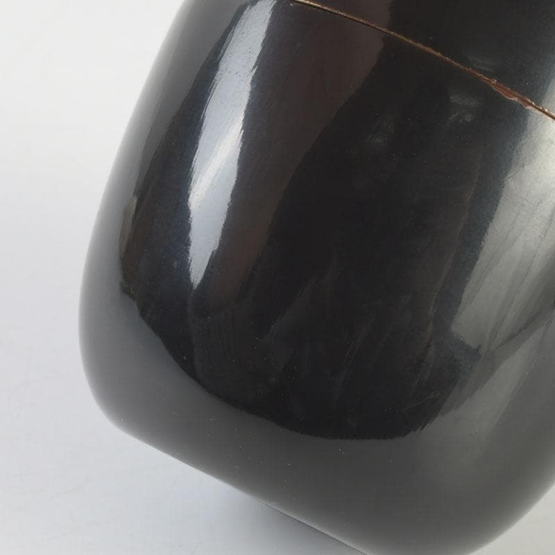 茶道具　黒漆　鳥蒔絵　棗　銘「千歳」　裏千家十一代玄々斎極め箱　V　9787