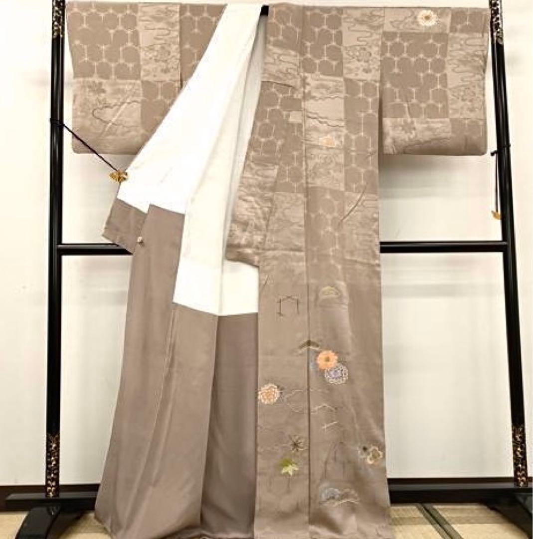 正絹訪問着　中国三大刺繍　相良刺繍　⑨( 黒留袖、紬、袋帯なども出品)