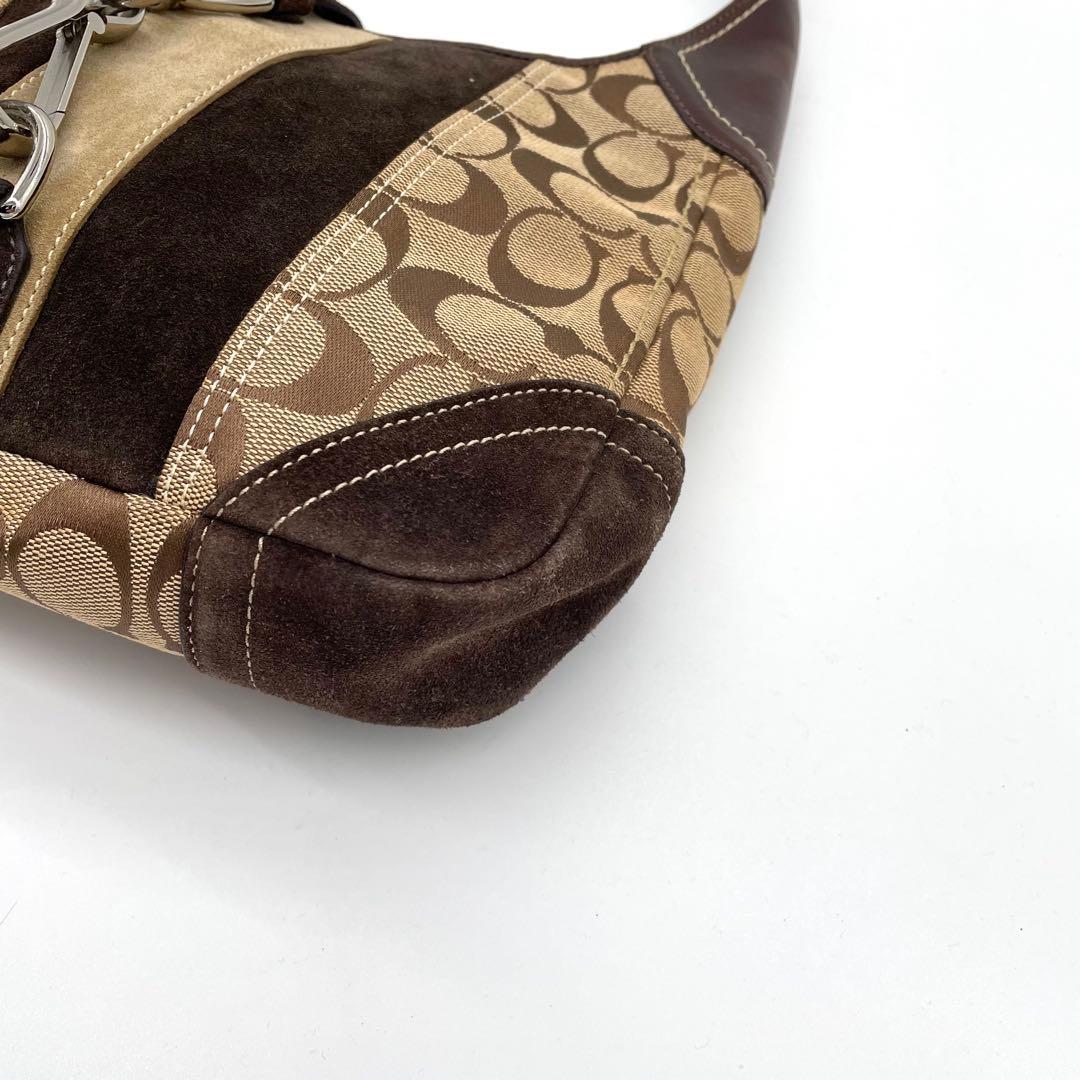 【極美品】コーチ　ワンショルダーバッグ　ジャッキー　ヘリテージ　シグネチャー　茶