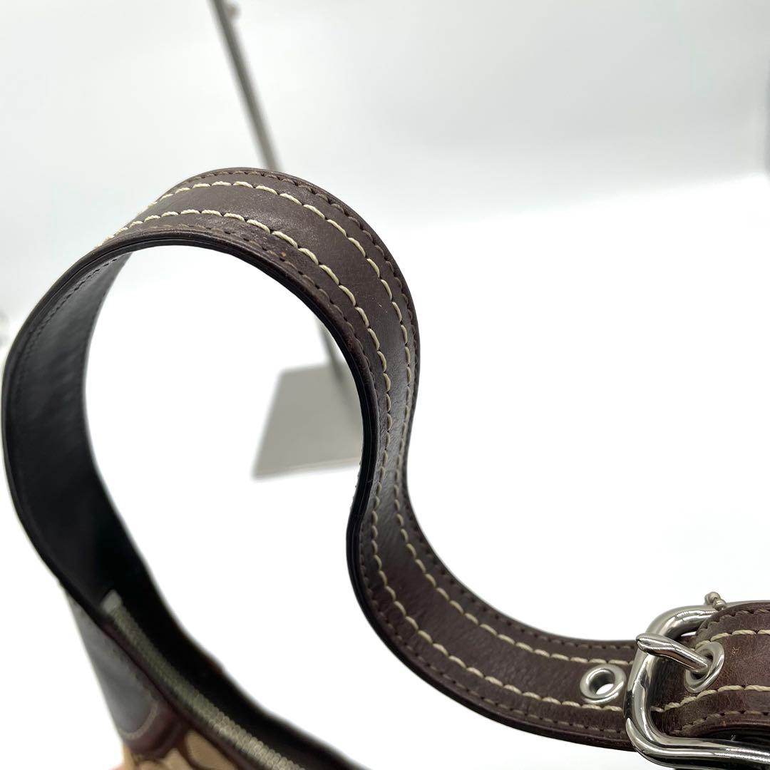 【極美品】コーチ　ワンショルダーバッグ　ジャッキー　ヘリテージ　シグネチャー　茶