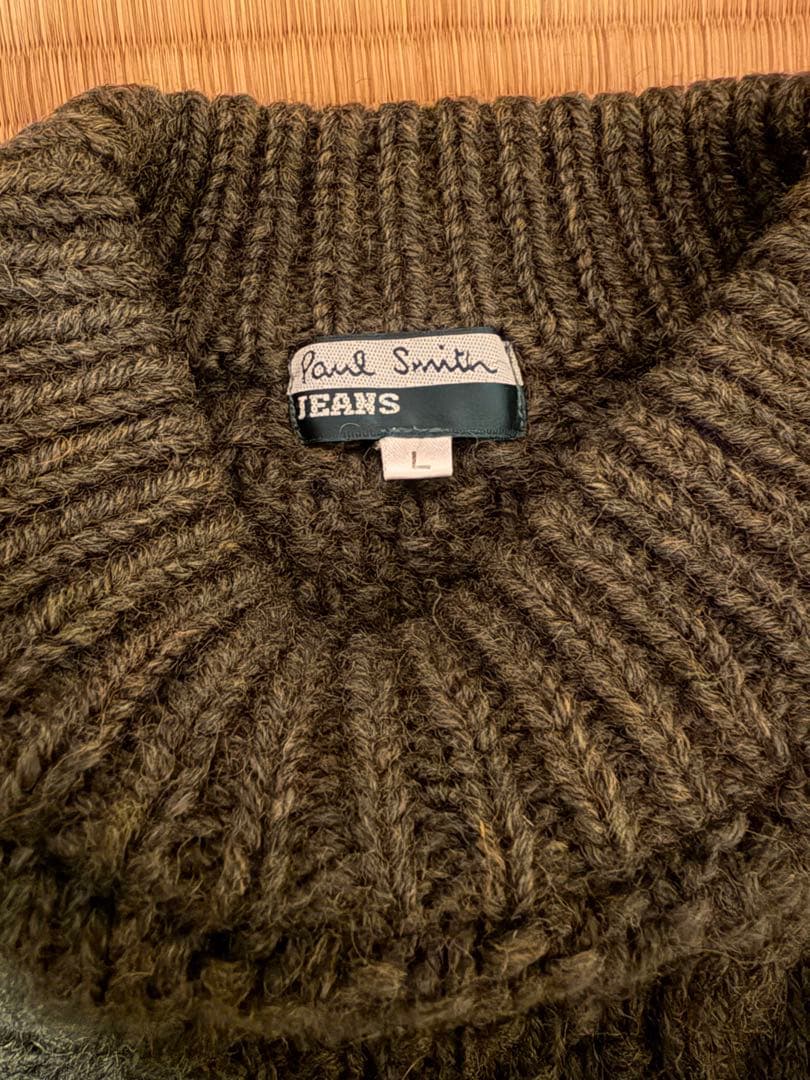 ポールスミス ジーンズ　ダークグリーン ケーブル編み ニットセーター