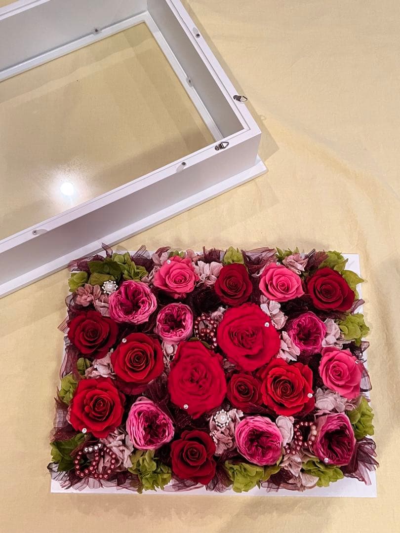 大型　額入り　クリスマス　プリザーブドフラワー　アレンジメント インテリア