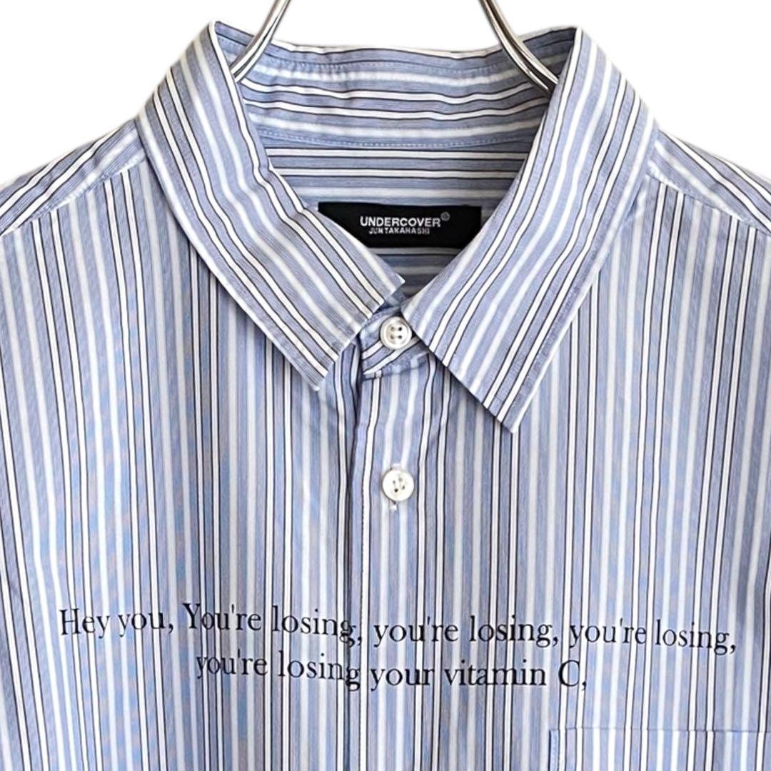 新品タグ付 アンダーカバー ストライプ フロントロゴ Yシャツ 633KZ