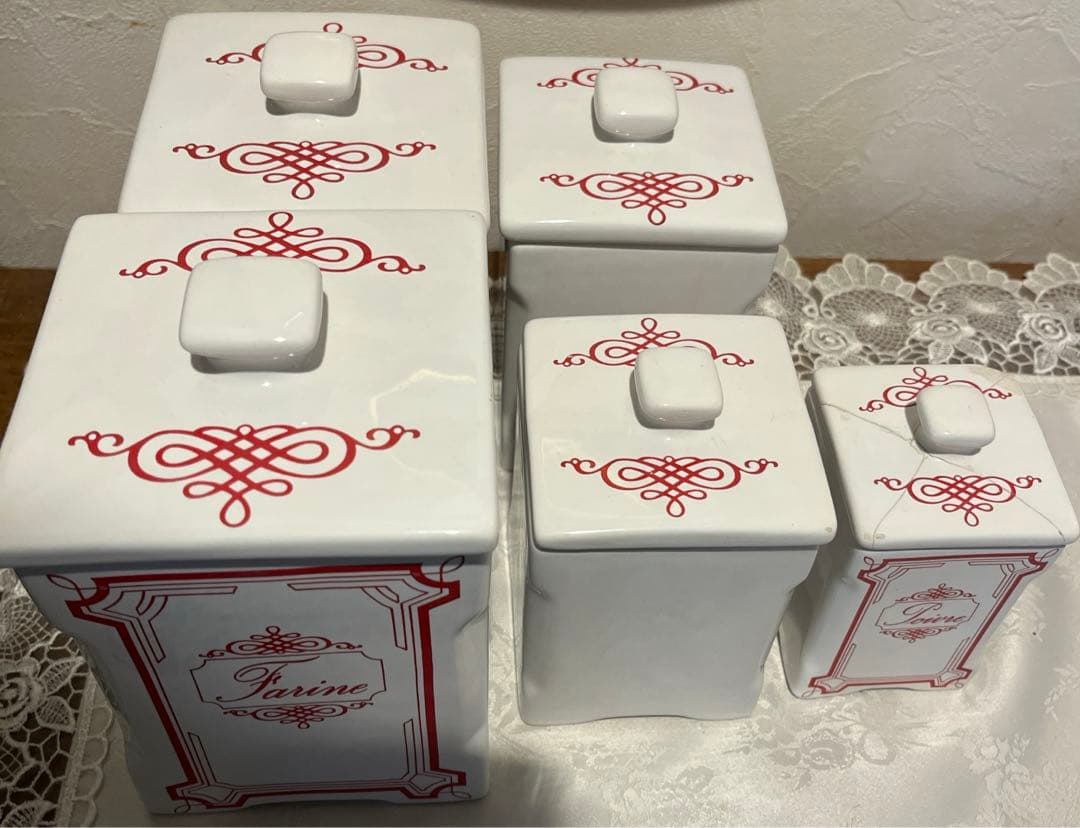 キャニスター5点セット　陶器製