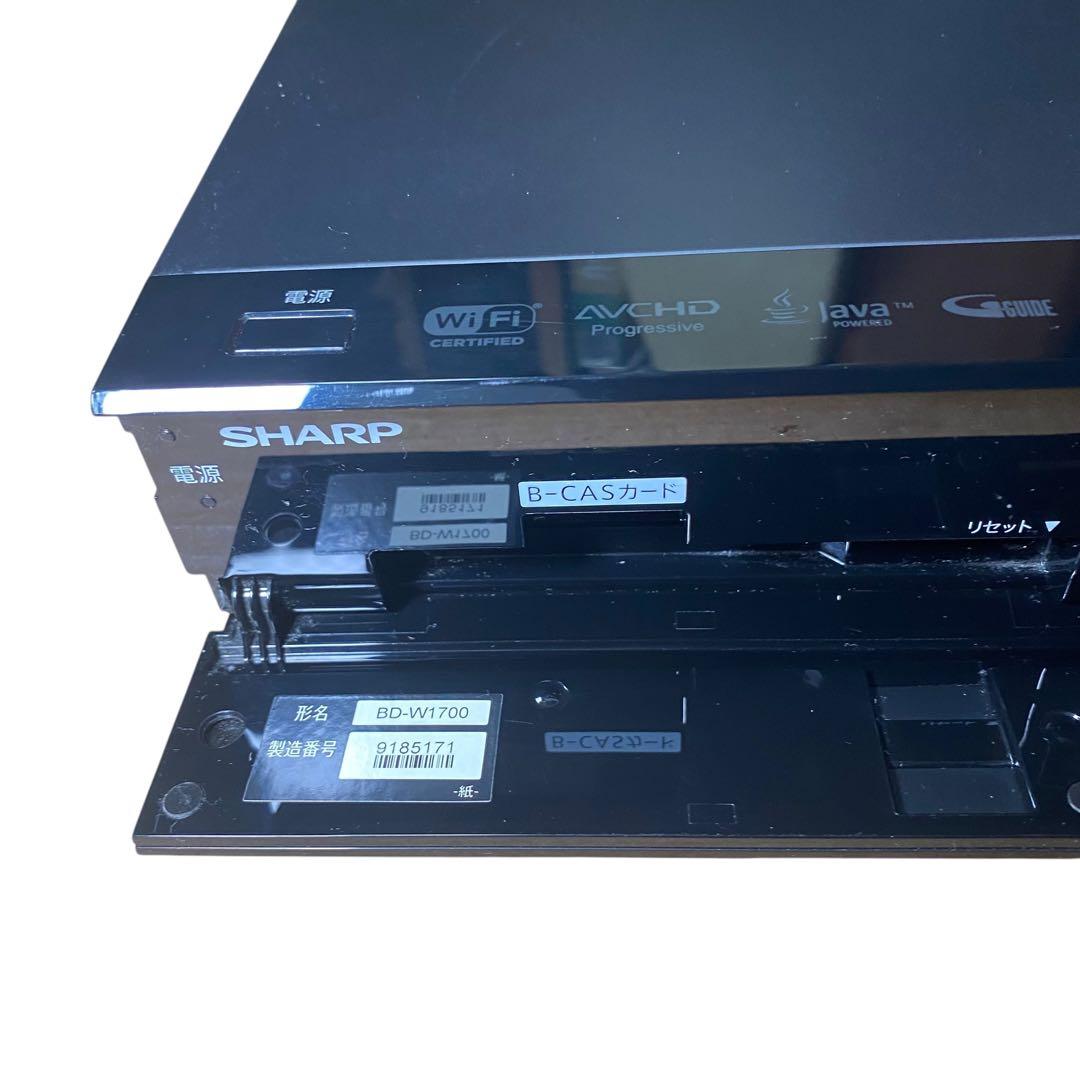 【美品】SHARP BD-W1700 1TB ブルーレイレコーダー　純正リモコン
