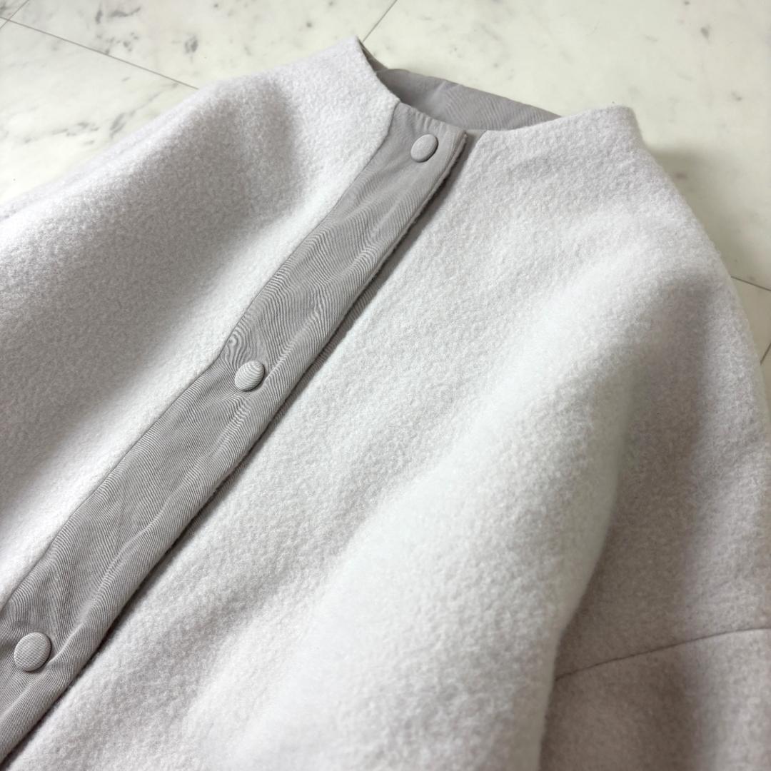 evam eva ウールパディングショートコート 1 ホワイト系 ジャケット