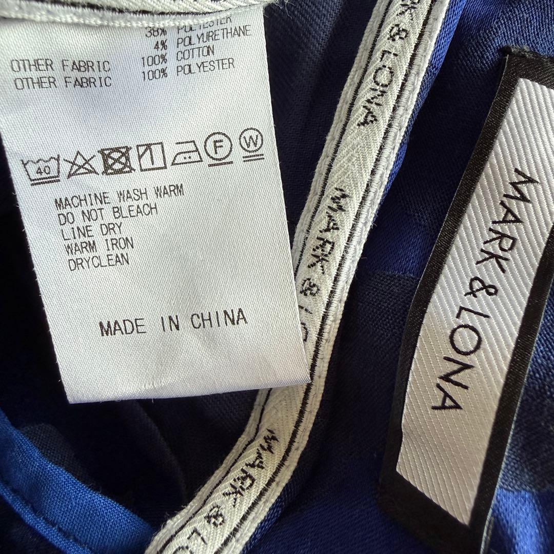 マークアンドロナ　パンツ　迷彩　S〜M相当　黒　青　コットン混　ストレッチ　46