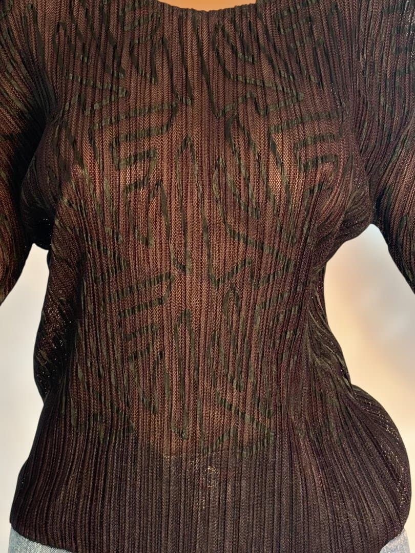 ISSEYMIYAKE プリーツ 透け感 ジグザグ模様 シャツ