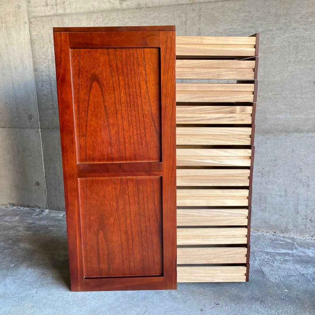 木製 ラック チェスト 引き出し 小物入れ 書類 12杯 縦長 家具 レトロ