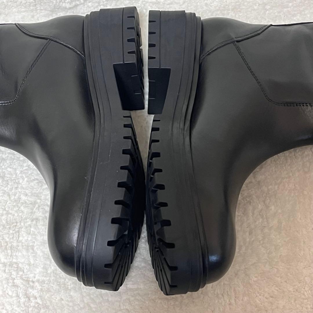 【CORSOROMA9】極美品 ロングブーツ ブラック レザー