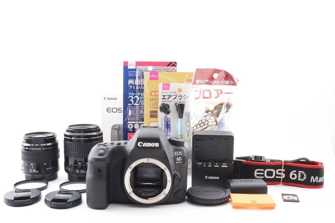 レフカメラ Canon EOS 6D mark II標準&望遠ダブルレンズセット