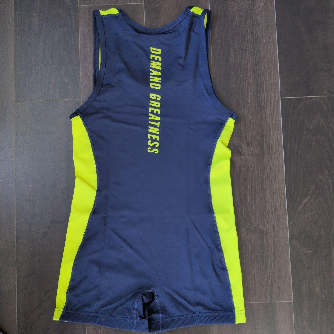 磯*ク様 A7 パワーリフティング シングレット メンズSサイズ ネイビー/イエ