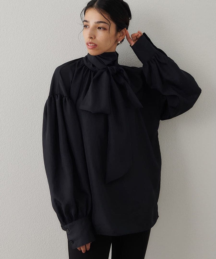 Whim Gazette シルキーボウタイブラウス今季美品