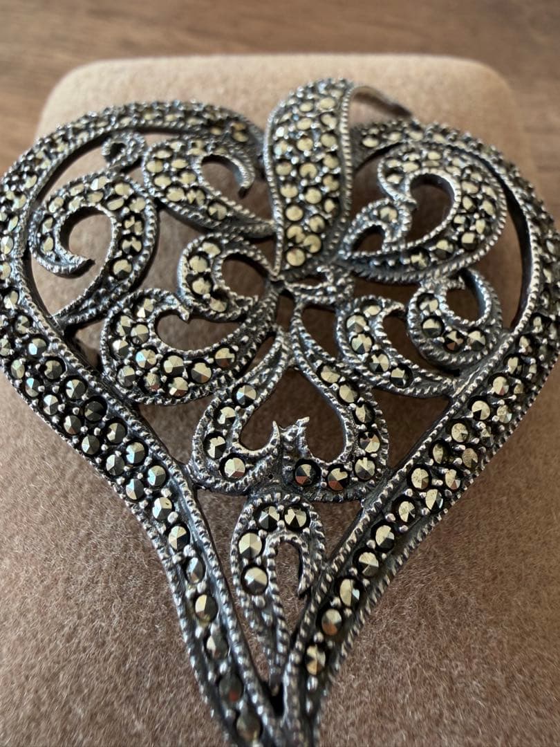 vendome(ヴァンドーム）マーカサイト ブローチsv925 銀製　碌山風