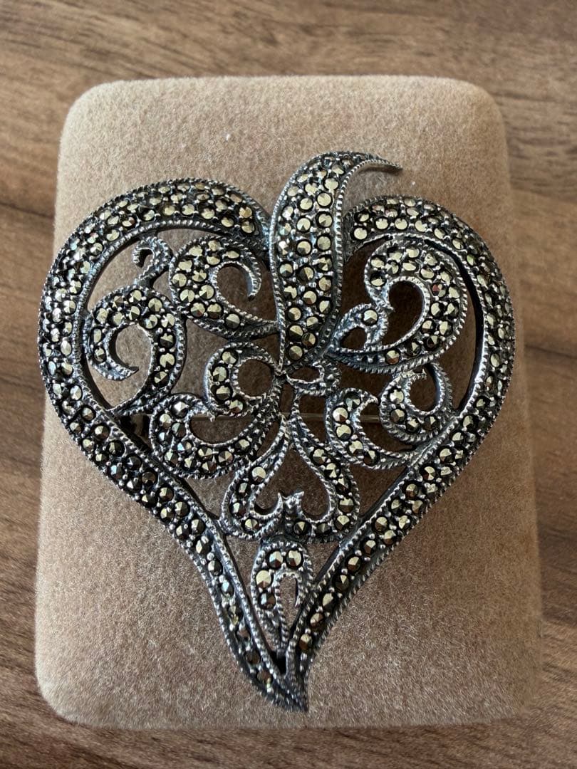 vendome(ヴァンドーム）マーカサイト ブローチsv925 銀製　碌山風