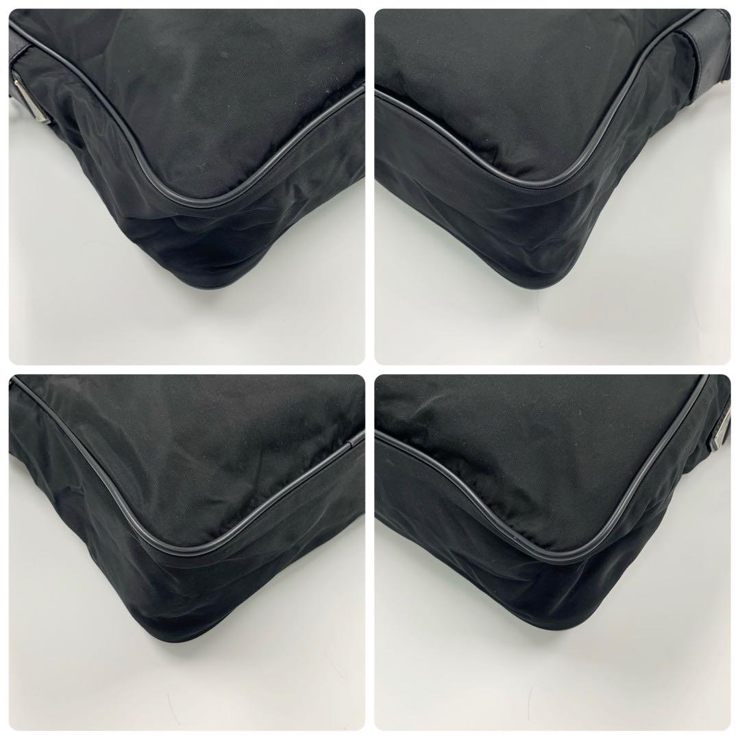 【✨美品✨】プラダ ショルダーバッグ 三角ロゴ ナイロン レザー ブラック