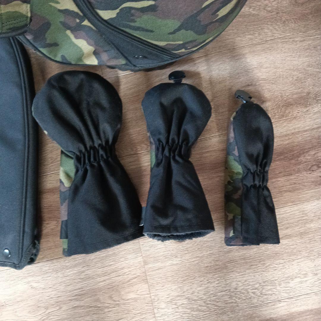 【美品】スタンド型キャディバッグ（ヘッドカバー付き）迷彩