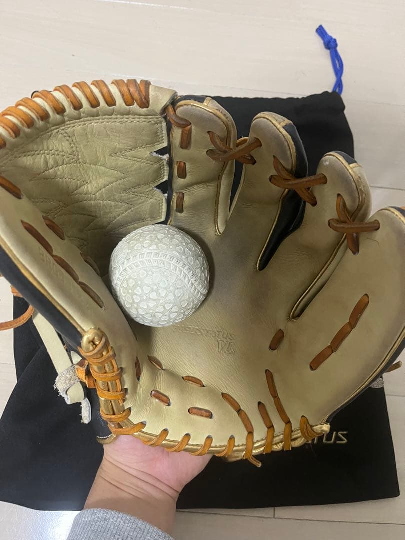 ZETT NEO STATUS 軟式グローブ ベージュ/ネイビー