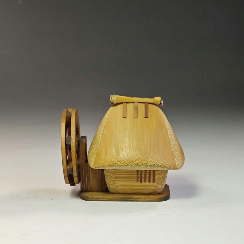 イ744 香合『加州　清水晃樹』『大名竹　水車　葛屋　香合　共箱』茶道具