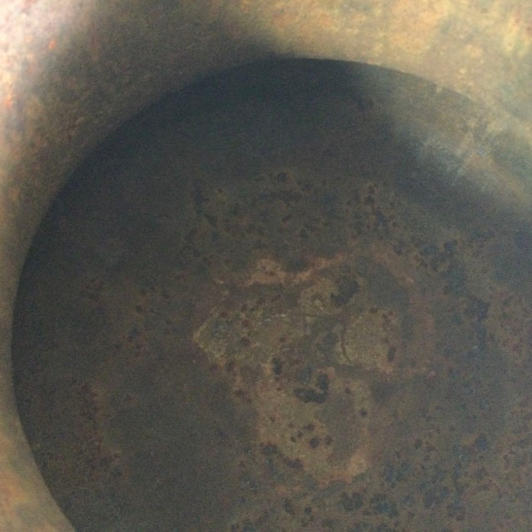 茶釜 富士釜 銘無し 銅蓋 釜環無し 茶道具 B883