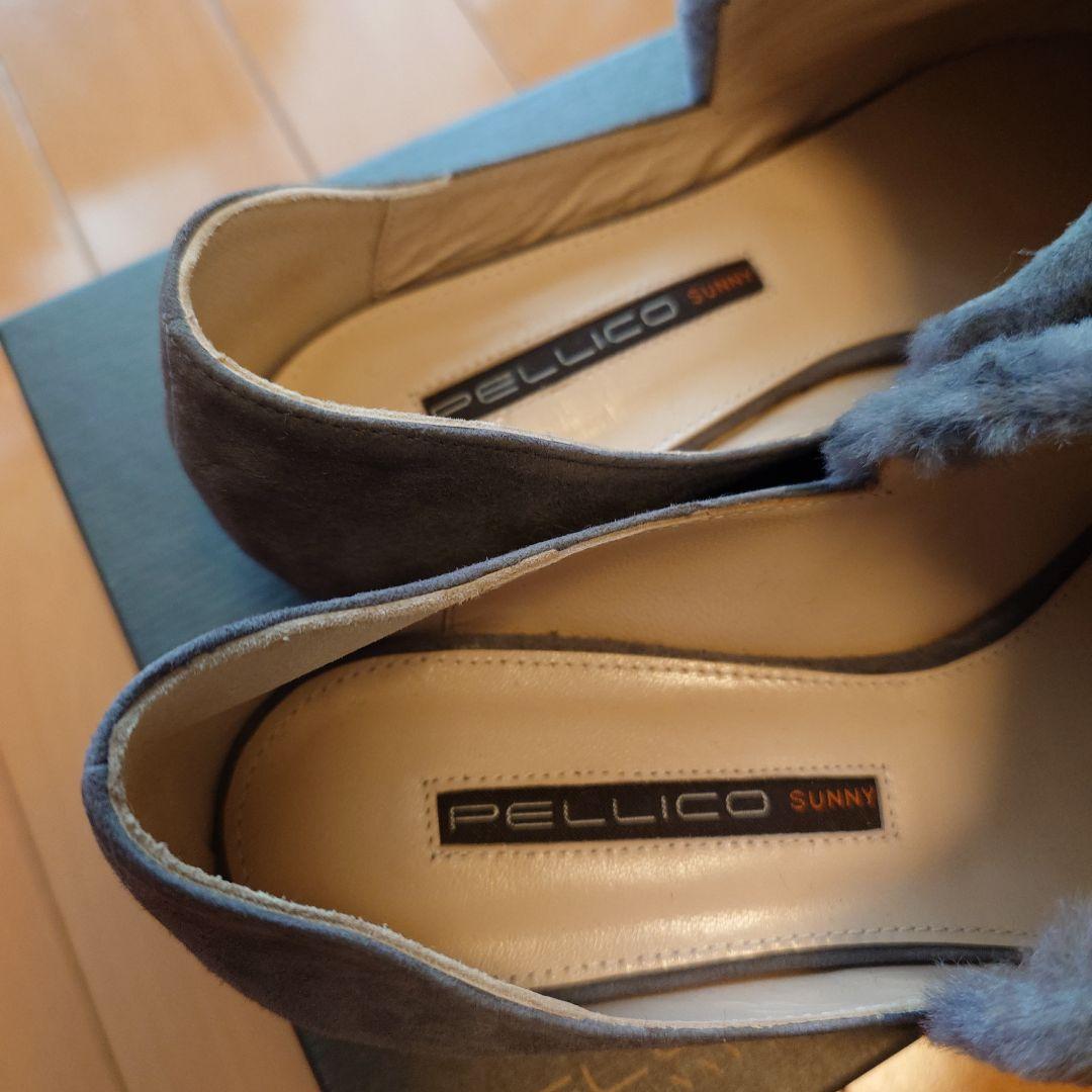 新品 PELLICO SUNNY ムートンバブーシュ グレー 35
