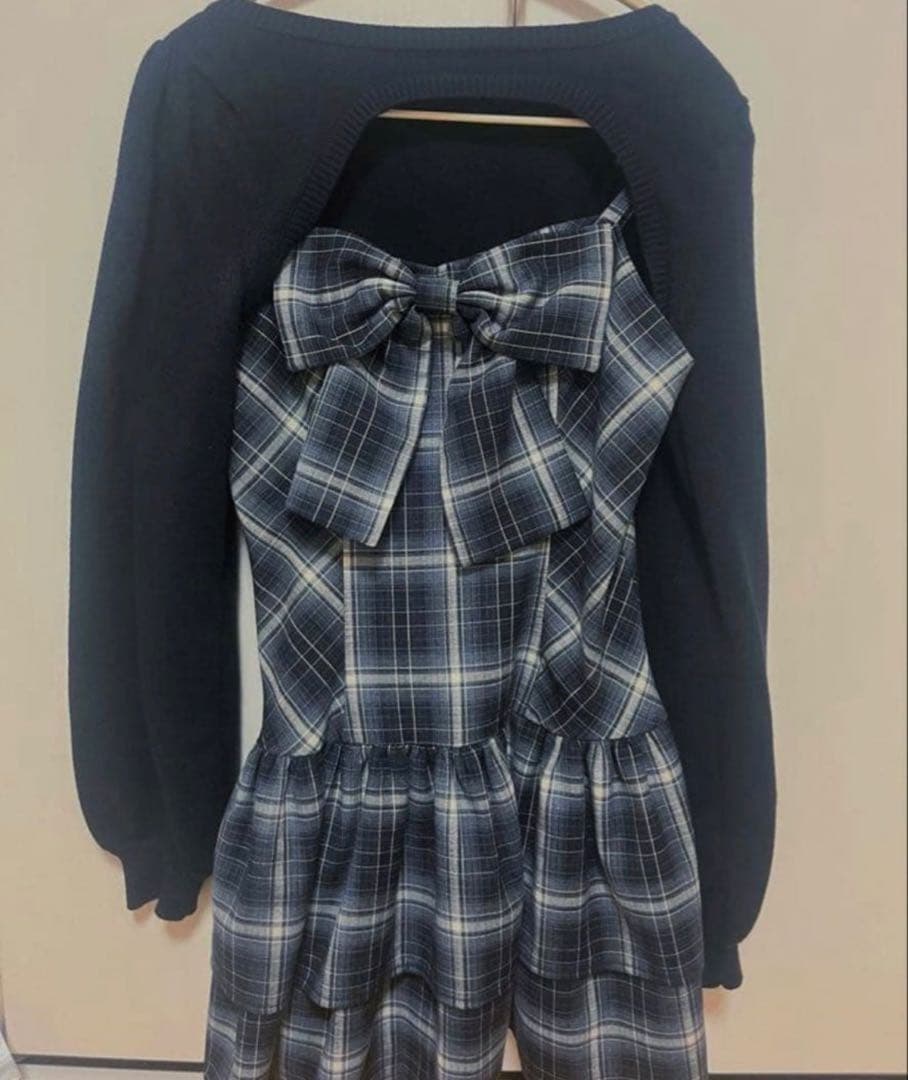 evelyn リボンボレロワンピース　ブラック