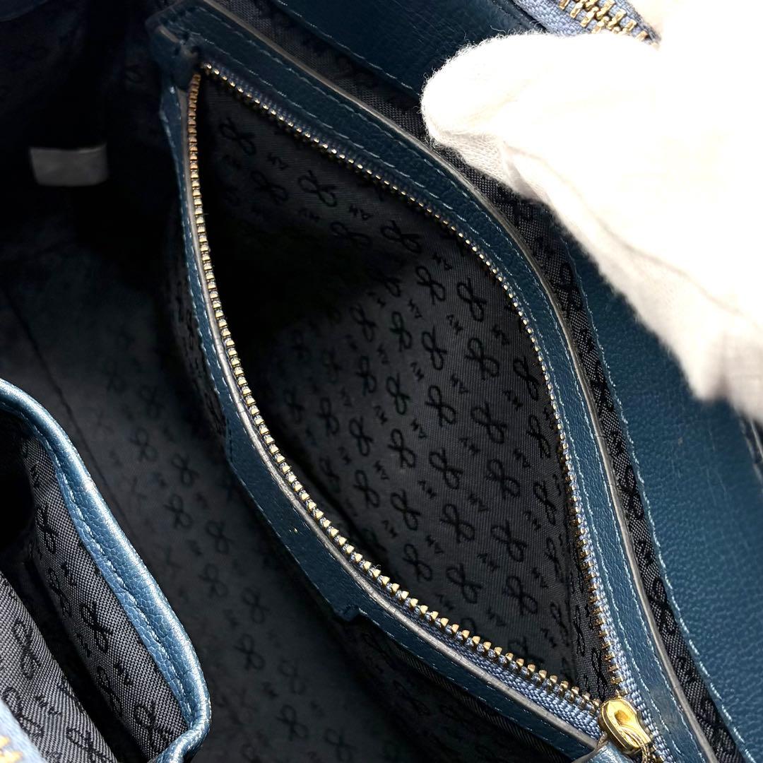 美品✨アニヤハインドマーチ イーブリー 2way ハンドバッグ レザー ブルー