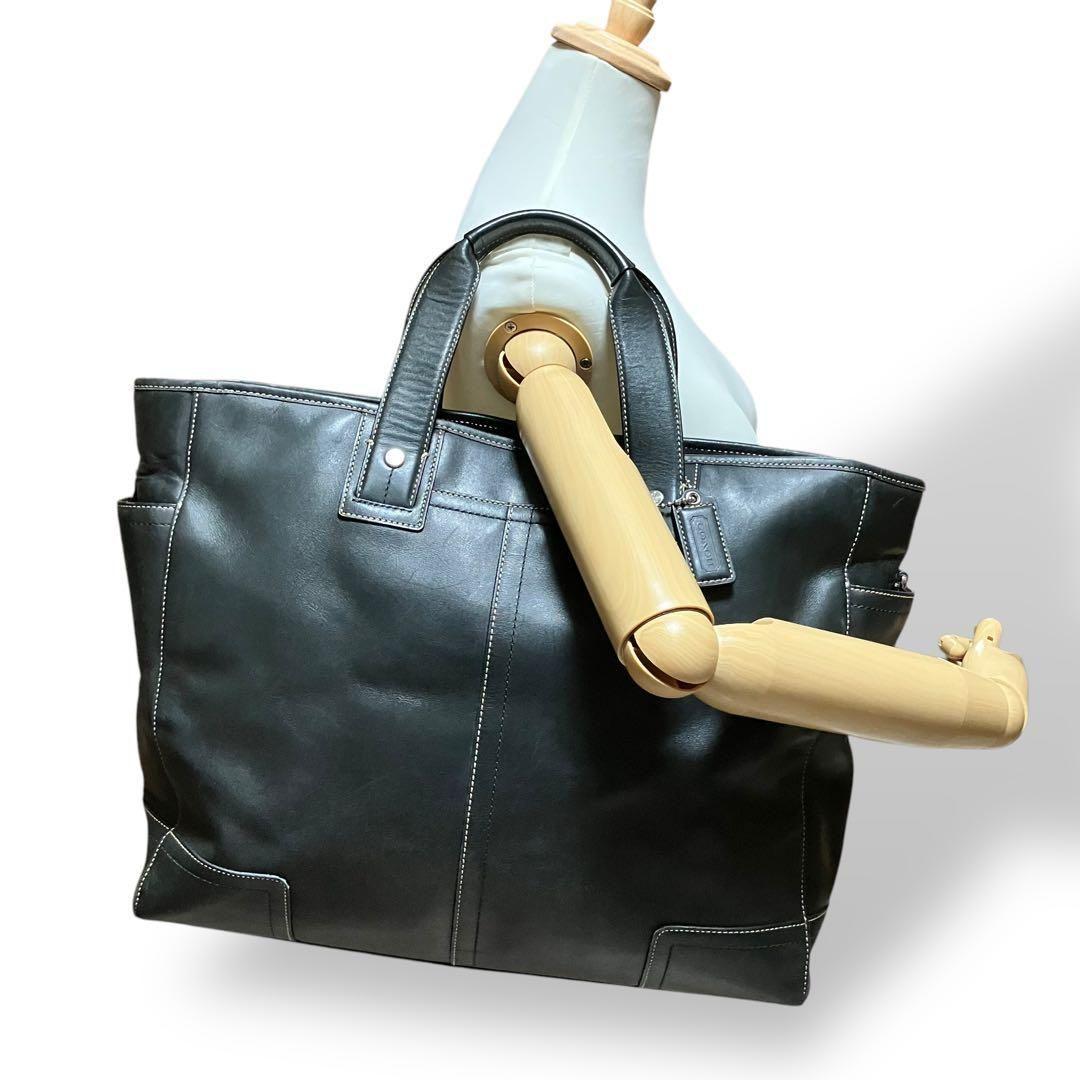 良品 1804 COACH ブリーフケース レザー ブラック A4