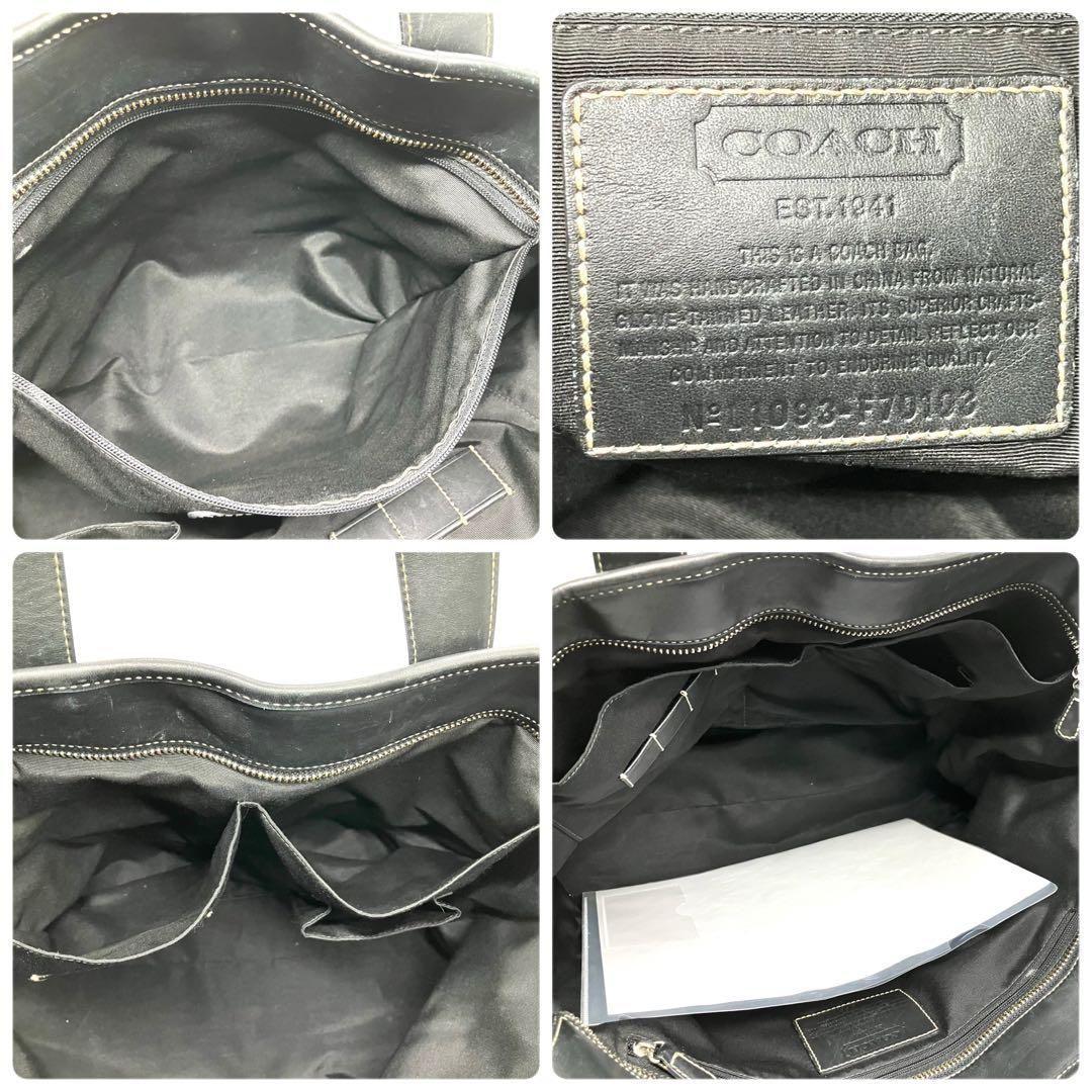 良品 1804 COACH ブリーフケース レザー ブラック A4