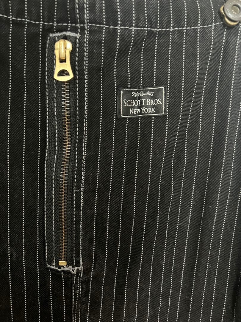 schott オーバーオール　ヒッコリー柄