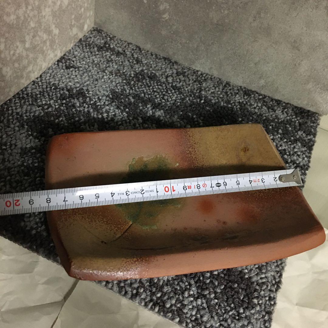 備前焼　緋襷　絵皿　角皿　長方皿　四方皿　大１枚　小２枚　セット