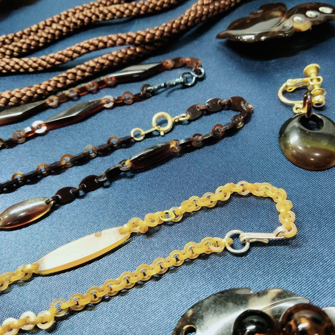 <C> 和装小物 本鼈甲 ネックレス まとめて 総重量 150g