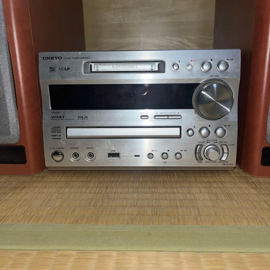 ONKYO コンポ／CD MD アンプスピーカーラジオチューナ-ステレオ
