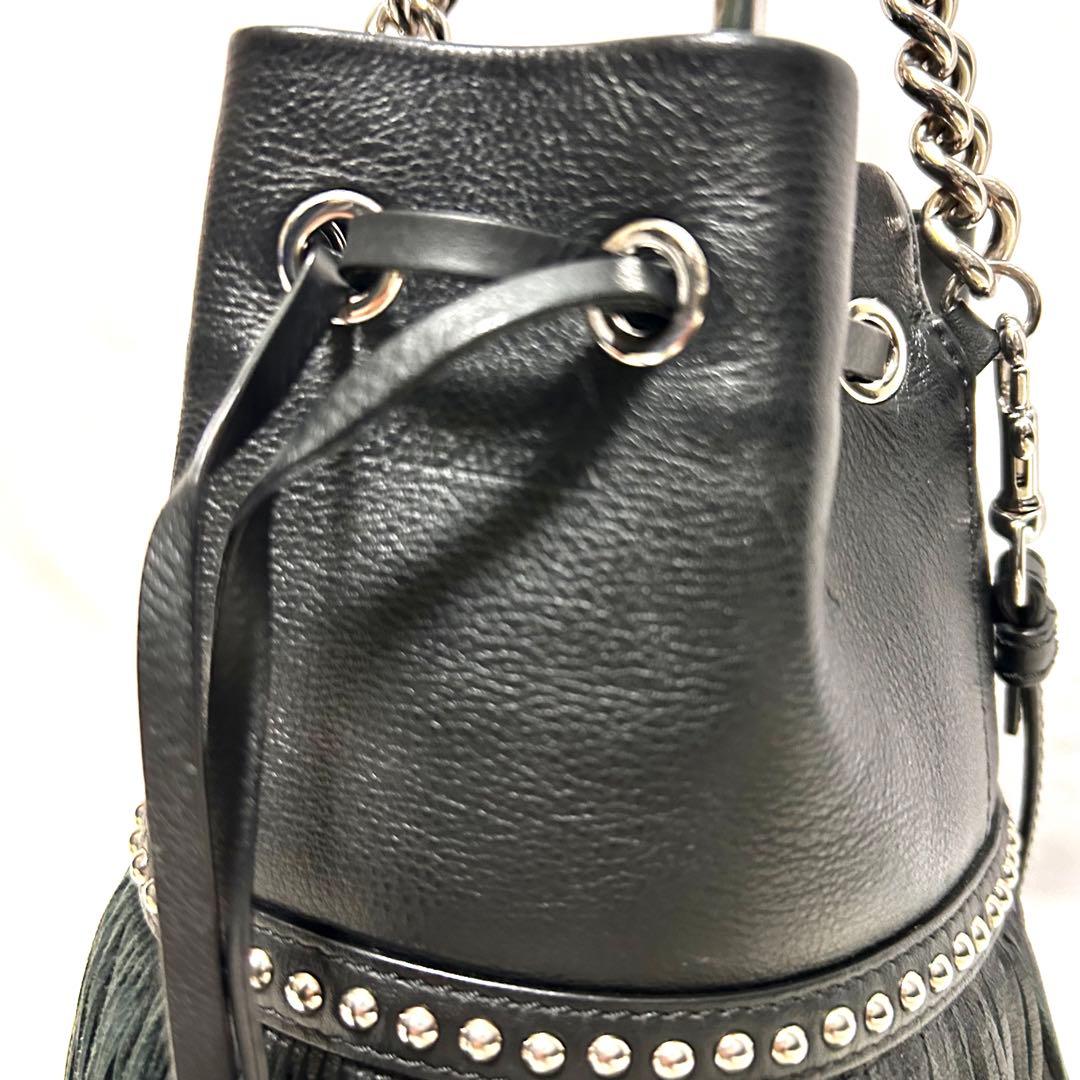 美品　J&M Davidson カーニバル　ミニ　フリンジ　ショルダーバッグ　黒