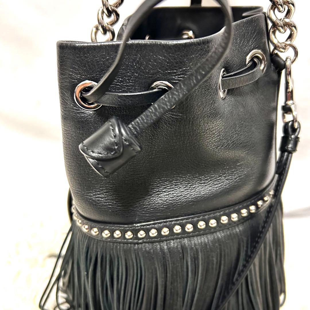 美品　J&M Davidson カーニバル　ミニ　フリンジ　ショルダーバッグ　黒