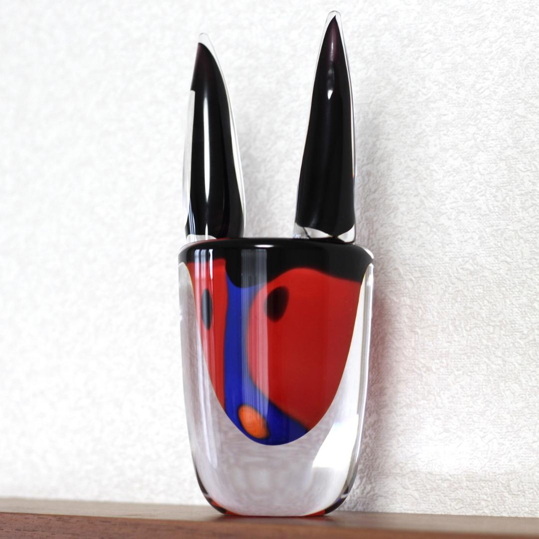 【超貴重な後期作品】エリックホグラン ガラスオブジェ　北欧ヴィンテージ　サイン有