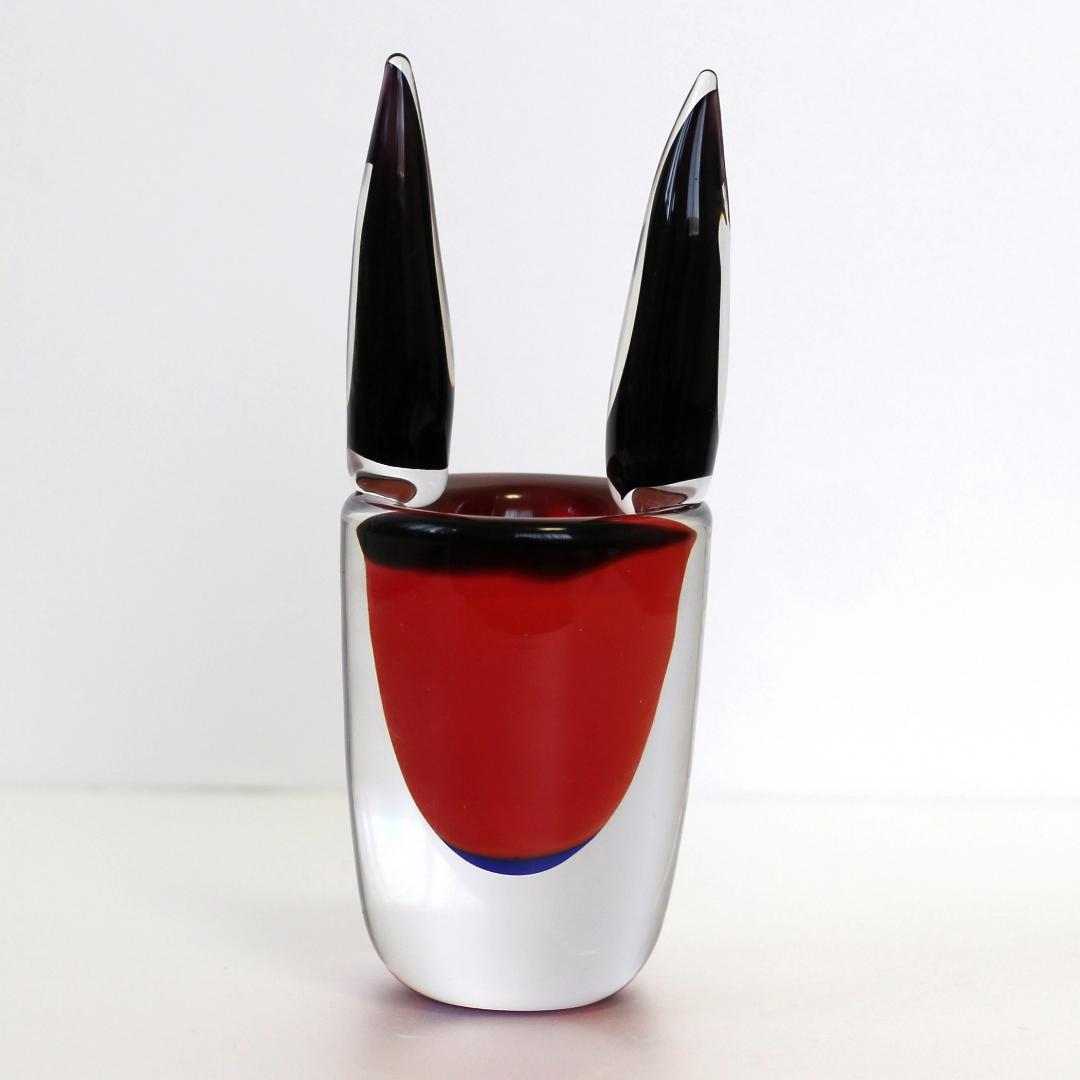 【超貴重な後期作品】エリックホグラン ガラスオブジェ　北欧ヴィンテージ　サイン有