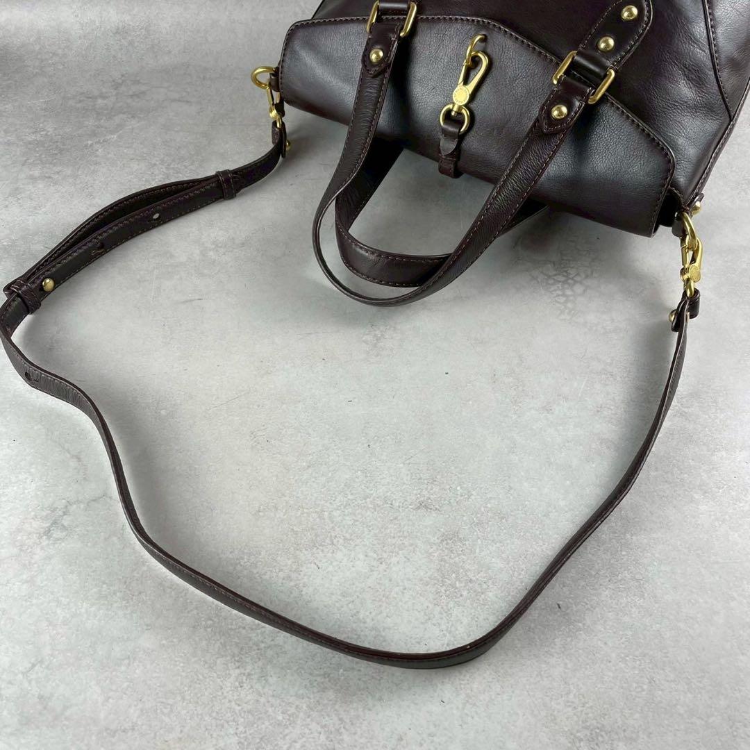 良品✨y2k マークジェイコブス 2way トート ショルダーバッグ レザー 茶