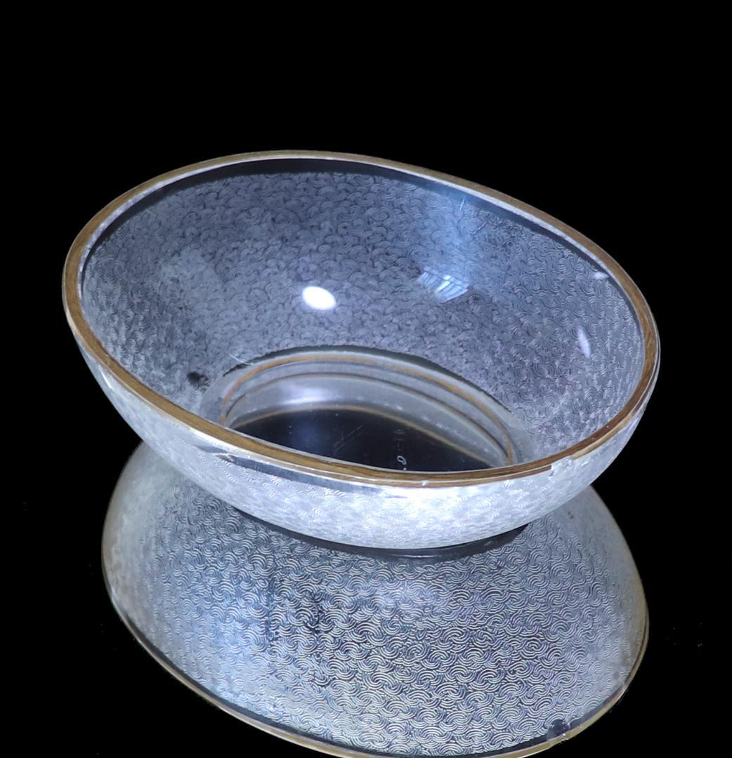 オールド・バカラ 珍品 春海商店特注 青海波文 金彩楕円浅皿 懐石料理具 小付