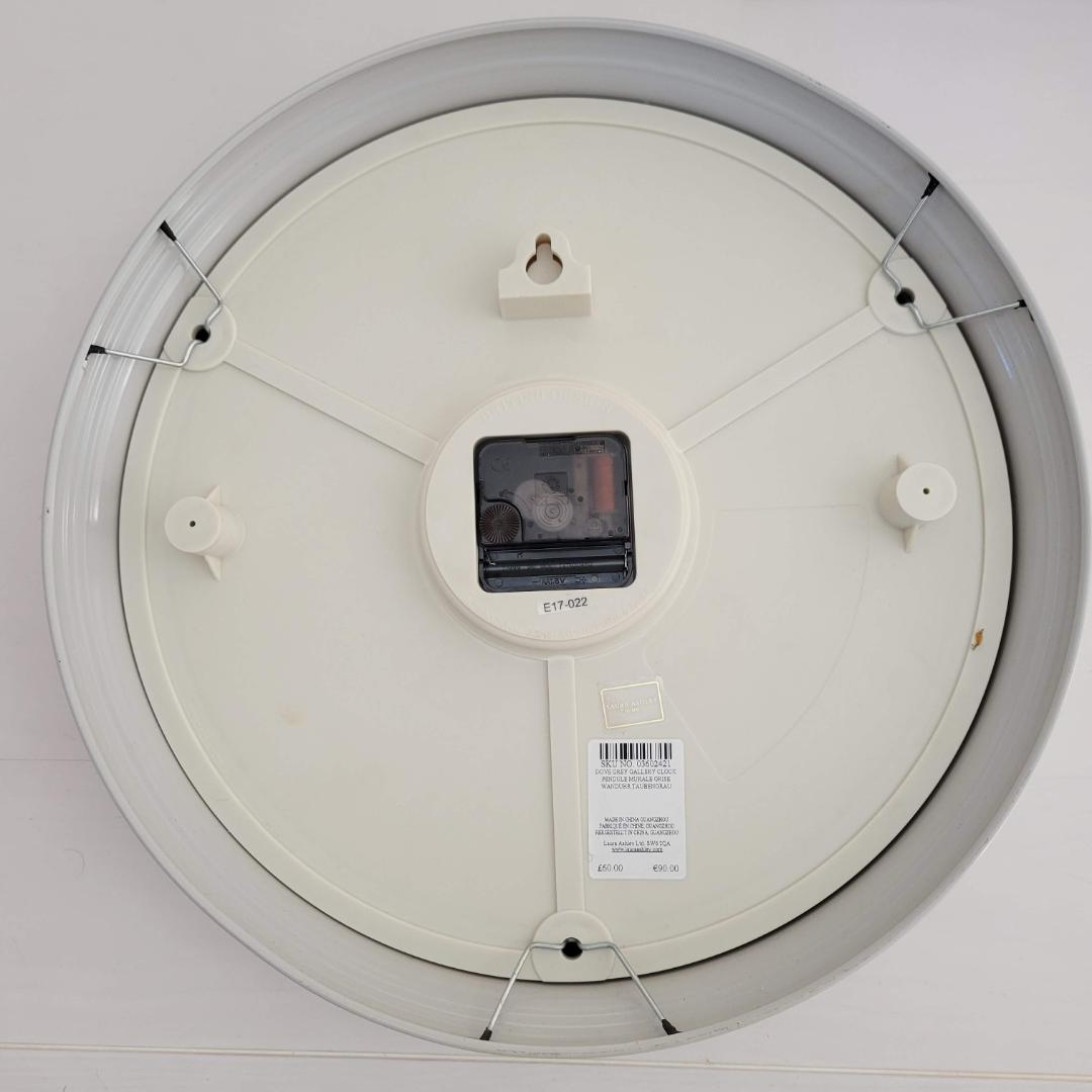 傷あり＠ローラアシュレイ 壁掛け時計 ドーヴグレー 37cm