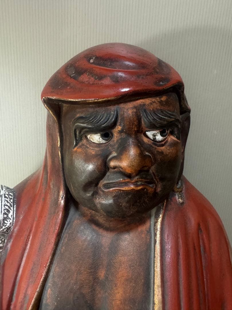 2392 九谷焼　達磨大師像   置物　仏教美術  時代物