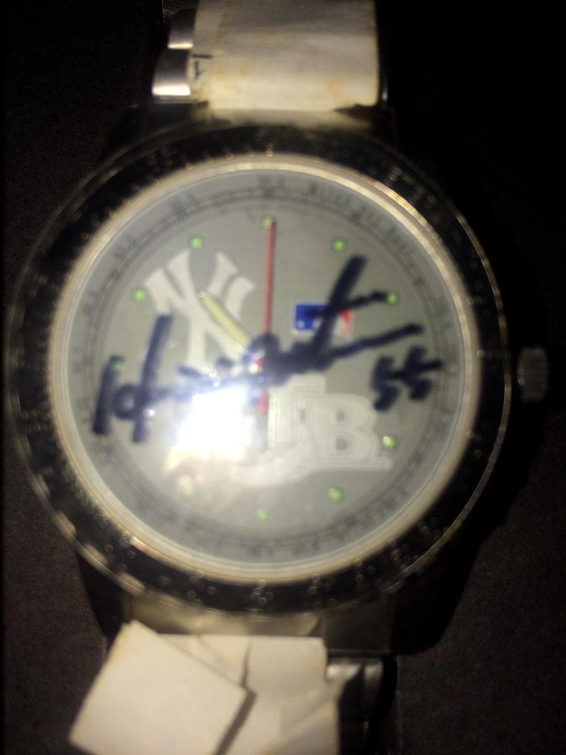 #55 松井秀喜氏自筆サイン入り、’04MLB東京ドーム開幕戦・観戦記念腕時計。