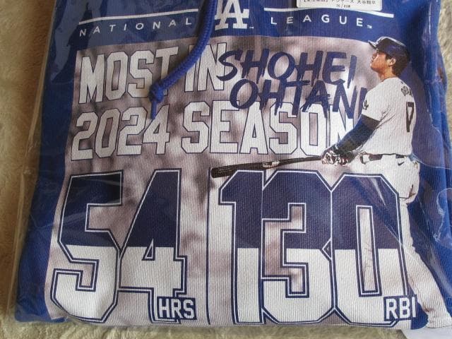 大谷翔平 2024シーズン記念パーカー フーディ 54HR 130打点デザイン
