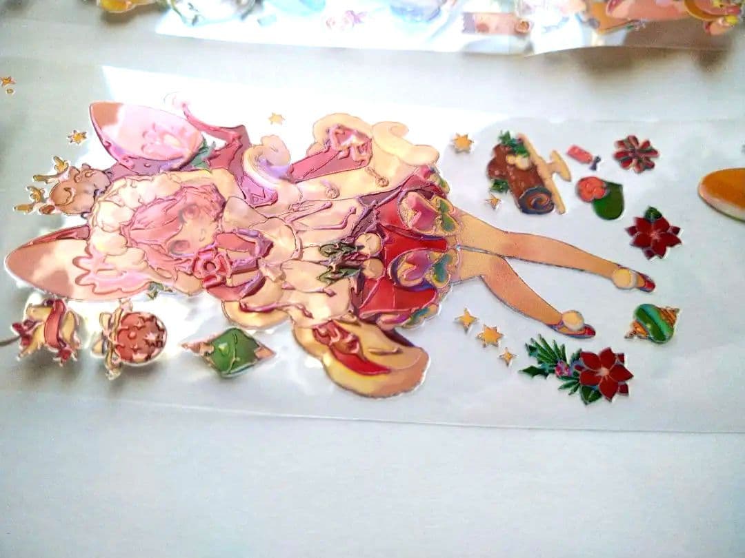 J17＃Jingle Bells(立体虹光)切り売り海外人物マステ