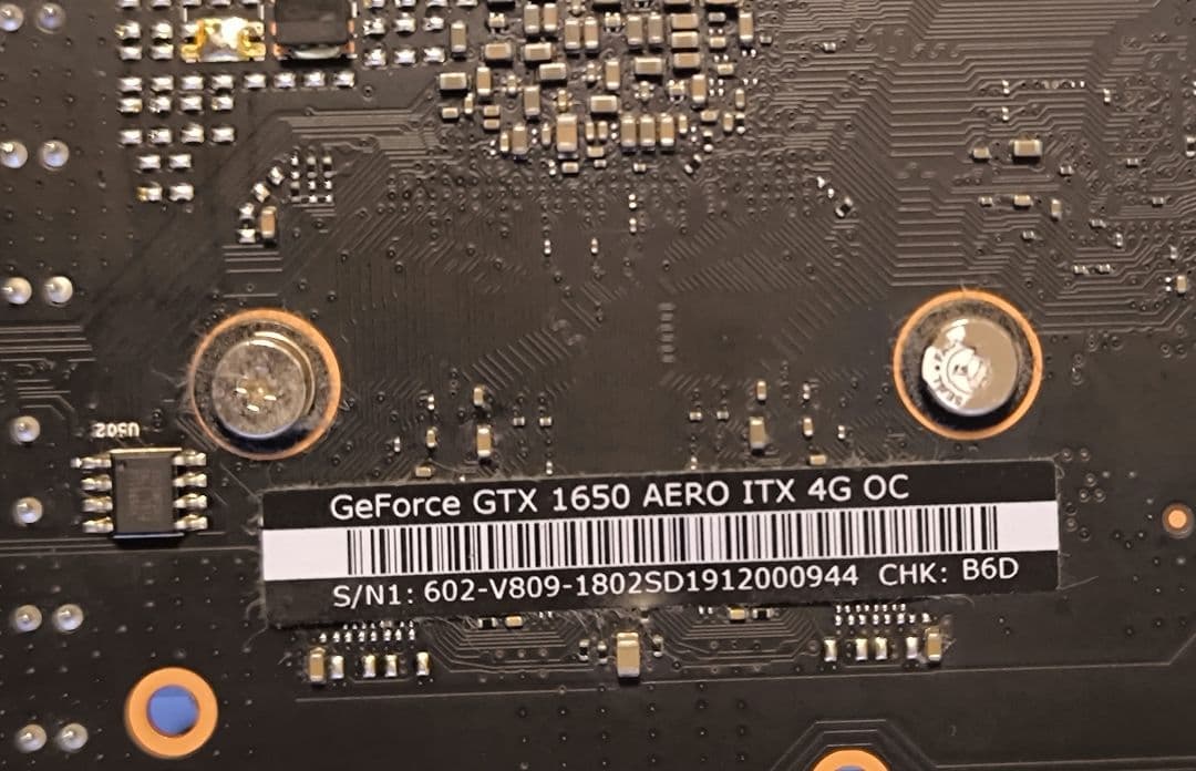 MSI GeForce GTX 1650 AERO ITX 4G OC。