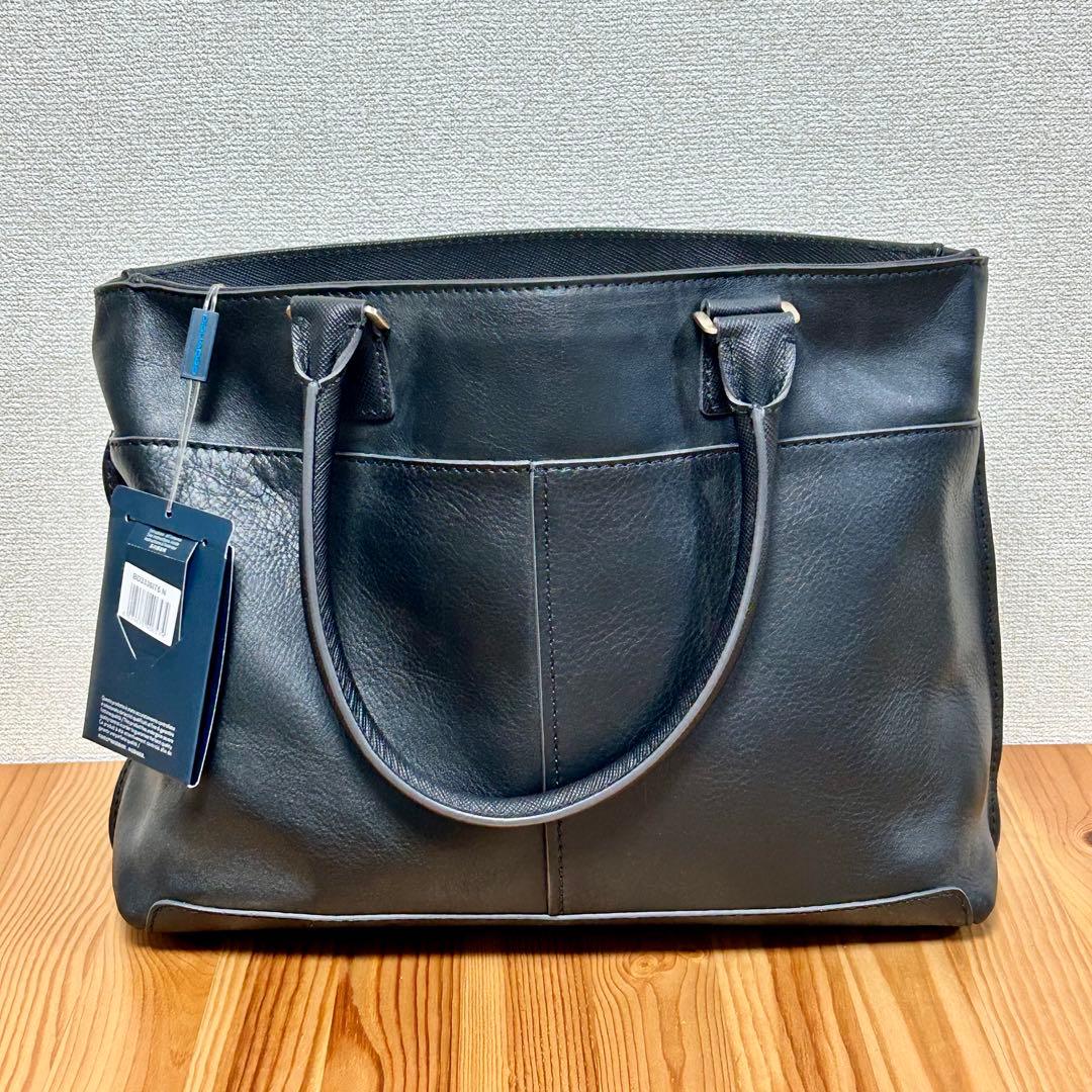 PIQUADRO Archimede(アルキメデ)ビジネスバッグ 黒 レザー