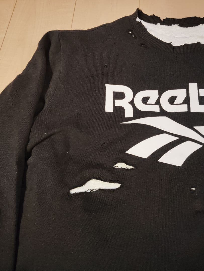 Reebok ダメージスウェット L ブラック 松村北斗 常田大希